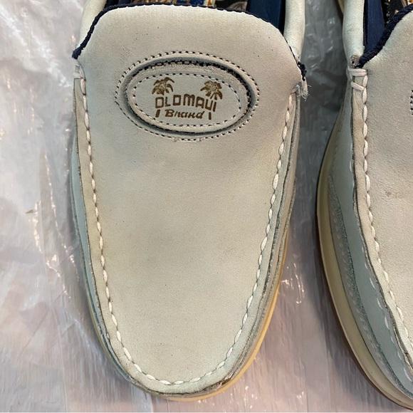 Old Maui brand blue leather slip on mules SZ 6.5 M - Picture 13 of 16